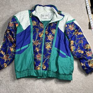 Vintage Active Frontier Track Jacket‎ Womens Medium Colorblock Nautical Full Zip